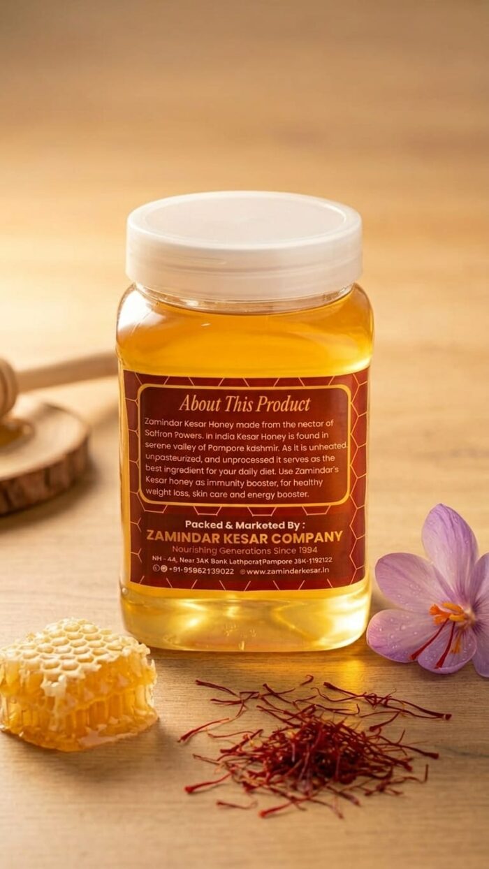 KESAR HONEY (500 GMS), Organic Saffron Honey, Unprocessed & Unheated. - Image 5